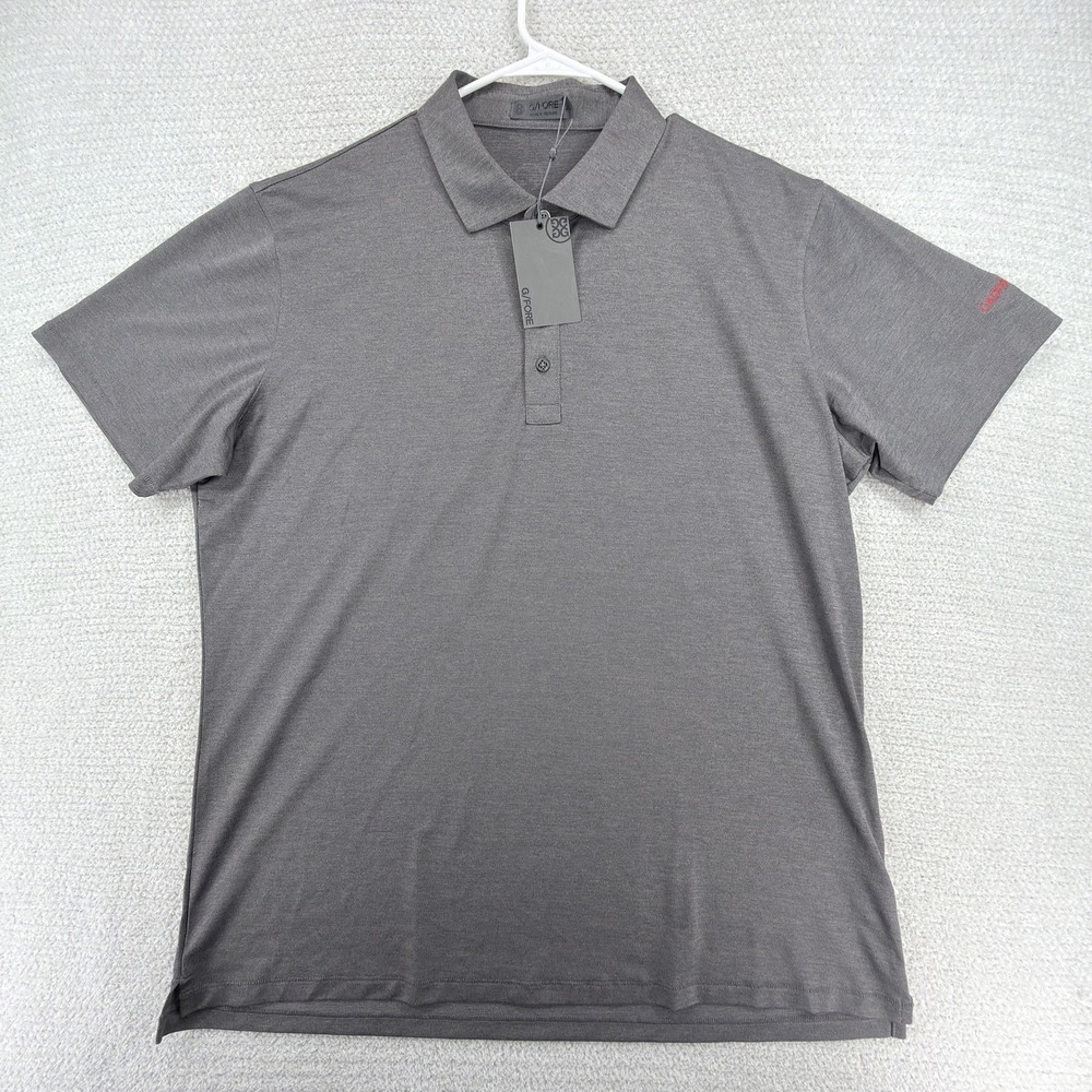 NWT G/FORE Essential Pique Polo Shirt Mens XL Charcoal Gray Golf Calvin Seminary